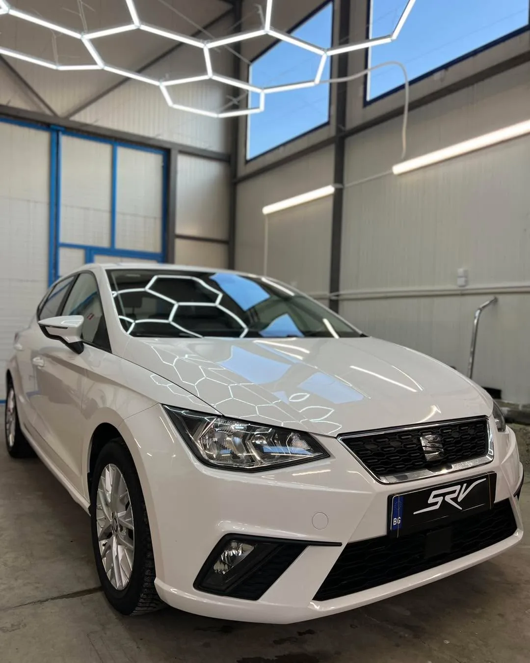 Кадър на SEAT Ibiza от реален проект на SRV Detailing