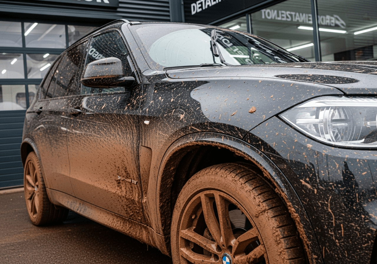 BMW X5 преди външно измиване и вакса