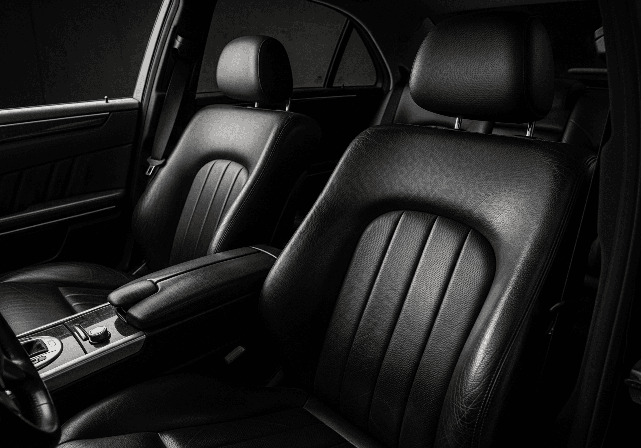 Mercedes E-Class след възстановяване на кожен салон